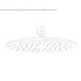 Adjustable shower head, mounted on the ceiling, made of chrome-plated brass Paime