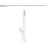 Wall-mounted shower head in chrome-plated brass with handle Manvel