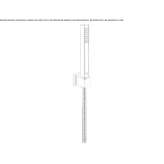 Single-jet shower head with hose and holder Sarbi