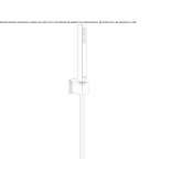 Single-jet shower head with hose and holder Sarbi