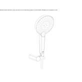 3-jet hand shower with hose Sacu