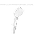 Hand shower with 3 jets, chrome-plated, brass, with shower holder Evlalo