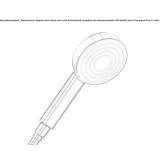 Hand shower with 1 jet, chrome-plated, brass Evlalo