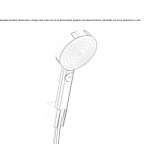 Chromed brass 3-jet hand shower with shower hose Evlalo