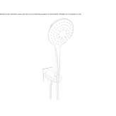 Brass wall-mounted shower head with handle Claix