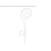 Brass wall-mounted shower head with handle Claix