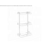 Bathroom shelf with brass structure and glass shelves Dignac