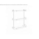 Bathroom shelf with brass structure and glass shelves Dignac