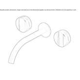 Wall-mounted washbasin tap with flow limiter and individual marble rosettes Hejnice
