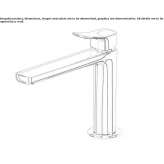 Tall, single-lever countertop washbasin tap Perkata