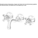 3-hole wall-mounted washbasin tap with aerator Vieremae