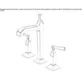 Tall countertop washbasin tap with aerator Zamostea