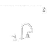 Countertop washbasin tap with single rosettes without waste Wamboin