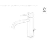 Countertop washbasin tap with cork stopper Avella