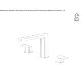 Tall washbasin tap with single rosettes Chicama