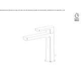 Single-lever washbasin tap with cork stopper Chicama