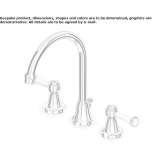 3-hole countertop washbasin tap with single rosettes Solarino