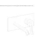 Wall-mounted washbasin tap with a plate without a plug Nestoita