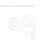 2-otworowa bateria umywalkowa ścienna bez korka Nestoita