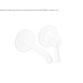 2-hole wall-mounted washbasin tap without stopper Nestoita