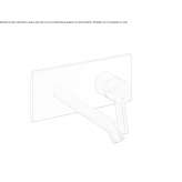 Wall-mounted washbasin tap with a plate without a plug Nestoita