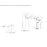 3-hole countertop washbasin tap with cork stopper Lattes