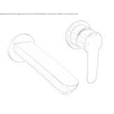 Two-hole, single-lever, wall-mounted washbasin faucet Yakutiye