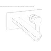 Metal wall-mounted washbasin tap in a modern style with an aerator and a plate Yakutiye