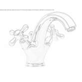 Countertop washbasin tap with single rosettes Sebnitz