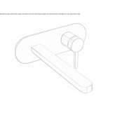 Wall-mounted single-lever washbasin tap with plate Kamyshla