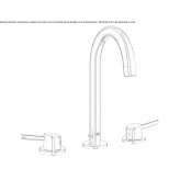 3-hole countertop washbasin tap with single rosettes Budingen