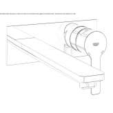 Wall-mounted washbasin tap with plate Selby