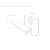 Wall-mounted single-lever washbasin tap with plate Ilford