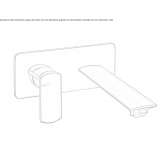 Wall-mounted single-lever washbasin tap with plate Ilford
