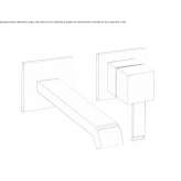 2-hole single-lever washbasin tap with plate Hervias