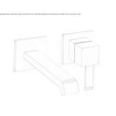 Wall-mounted washbasin tap with a plate without a plug Hervias
