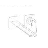 Two-hole, metal, wall-mounted washbasin tap in a modern style with an aerator Imatra