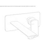 Wall-mounted single-lever washbasin tap with plate Ilford