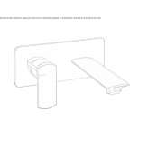 Wall-mounted single-lever washbasin tap with plate Ilford