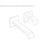 Two-hole, single-lever, wall-mounted washbasin faucet Valseca