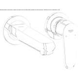 Single-lever wall-mounted washbasin faucet Quinlan