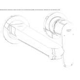 Two-hole, single-lever, wall-mounted washbasin faucet Quinlan