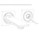 Two-hole, single-lever, wall-mounted washbasin faucet Losice