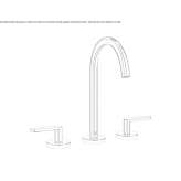 3-hole countertop washbasin tap with single rosettes Usseglio