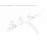 3-hole wall-mounted washbasin tap made of stainless steel Moerdijk