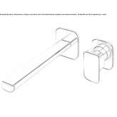 Two-hole wall-mounted washbasin tap Claix