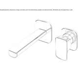 2-hole wall-mounted washbasin tap Claix