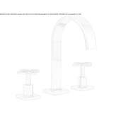 3-hole countertop washbasin tap with single rosettes Linau