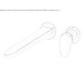 Two-hole, single-lever, wall-mounted washbasin faucet Bayside