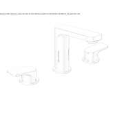 3-hole washbasin faucet with plug and single rosettes Chorin